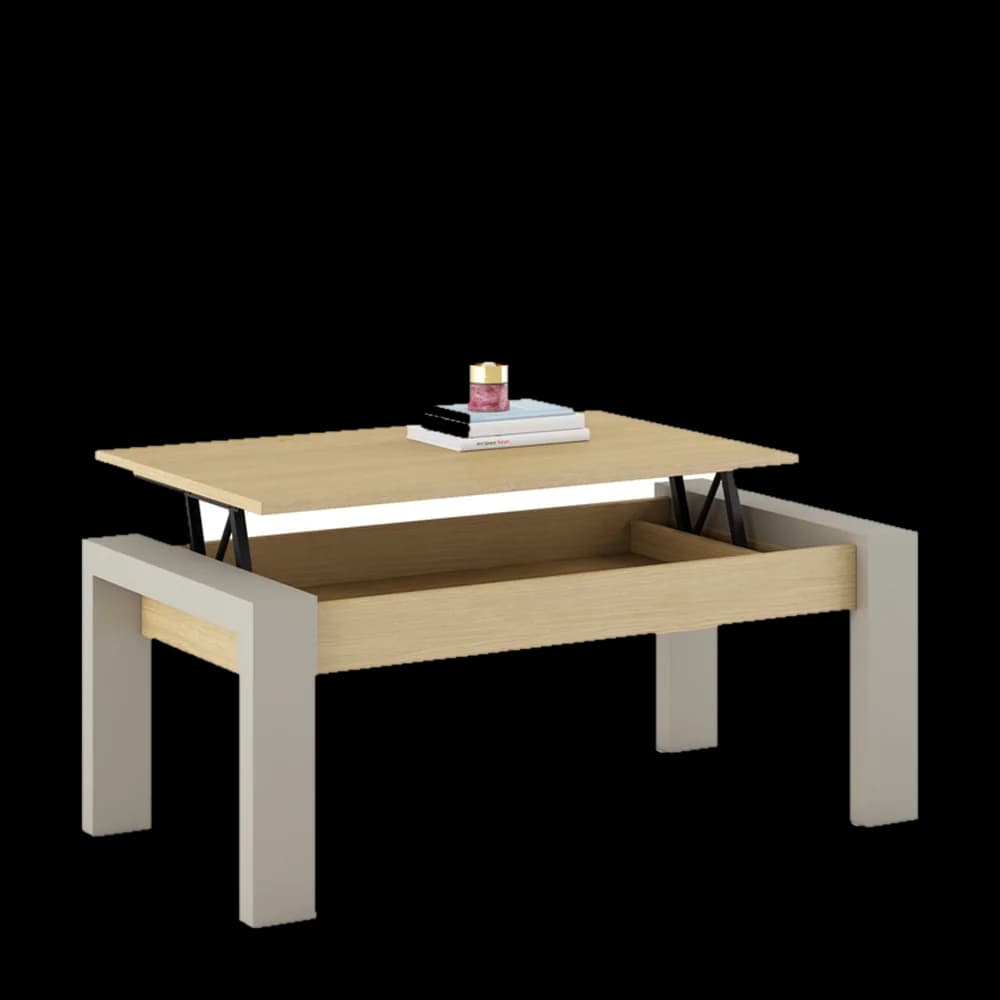 Mesa Centro - Eroa - Elevable con Patas Metalicas de Torga