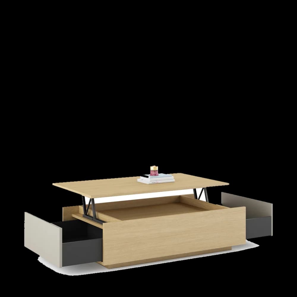 Mesa Centro - Leya - Elevable con Cajones de Torga