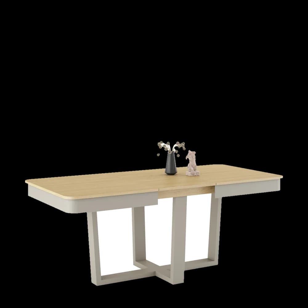 Mesa Comedor - Bera - Extensible con Faldón de Metalico Esquinas Redondeadas de Torga