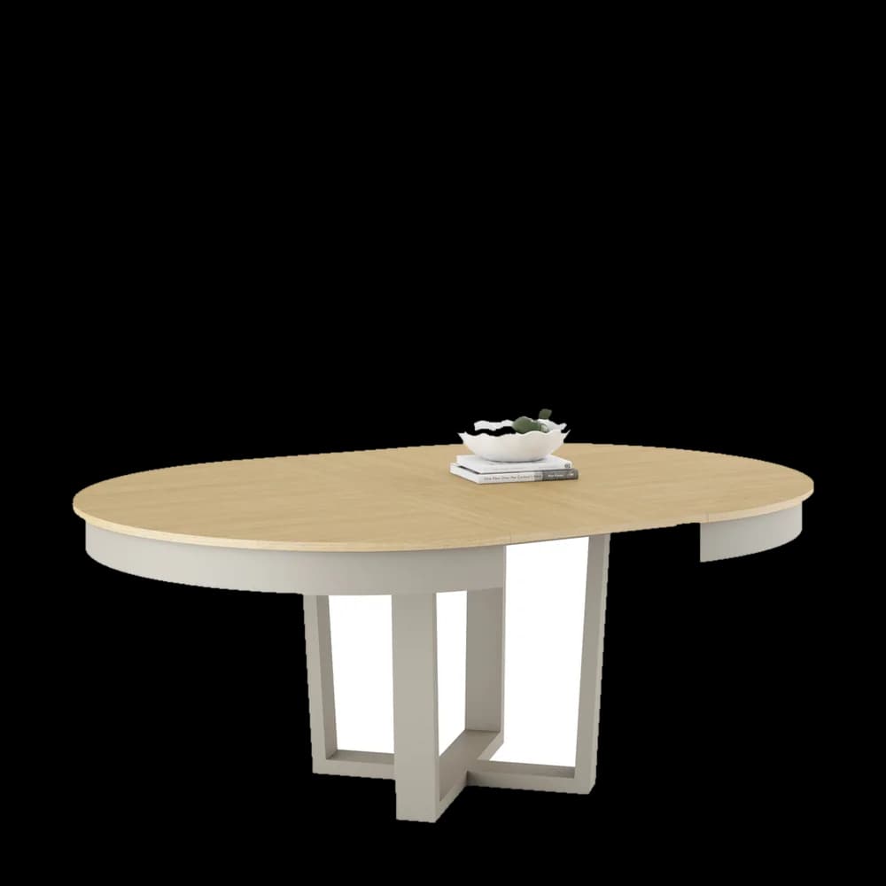 Mesa Comedor - Jarel - Redonda Extensible con Faldón Metalico de Torga
